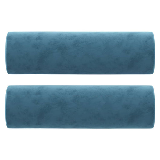 Cuscini Decorativi 2 pz Blu Ø15x50 cm in Velluto cod mxl 46154