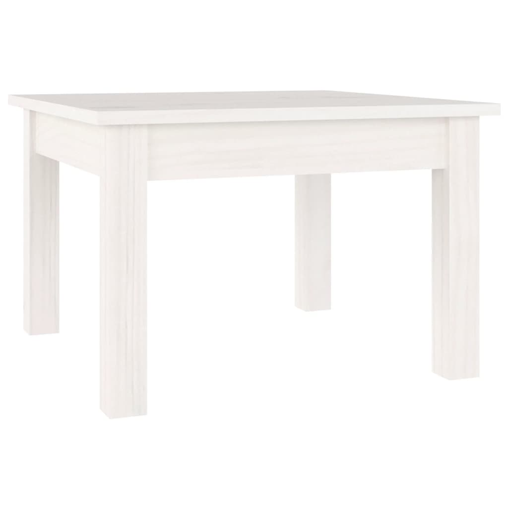 Tavolino da Salotto Bianco 45x45x30 cm Legno Massello di Pino 814225