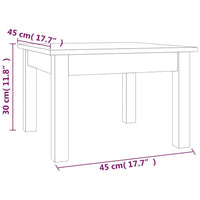 Tavolino da Salotto Grigio 45x45x30 cm Legno Massello di Pino