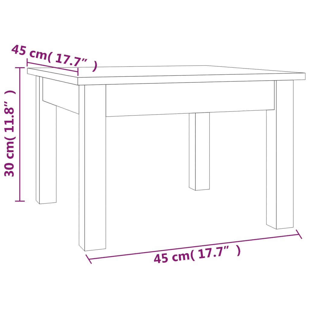 Tavolino da Salotto Miele 45x45x30 cm Legno Massello di Pino