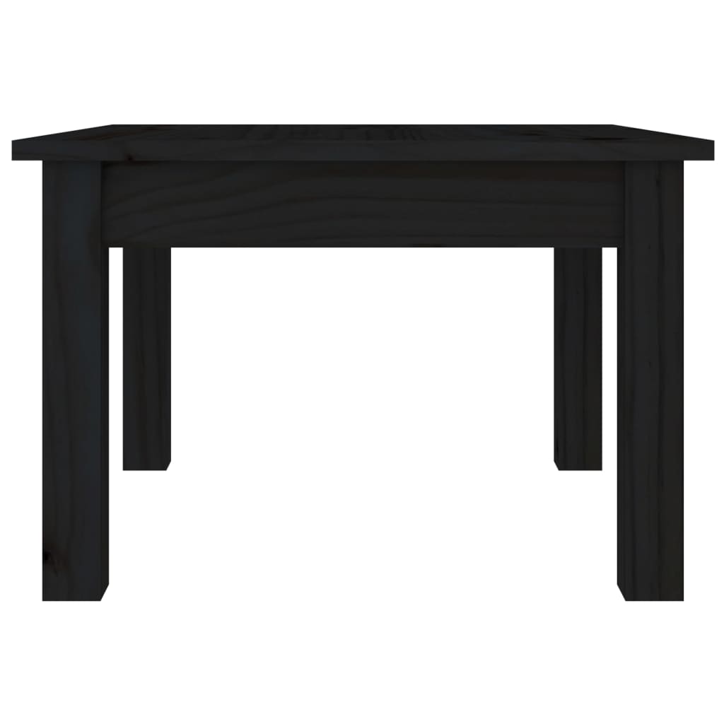 Tavolino da Salotto Nero 45x45x30 cm Legno Massello di Pino