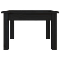 Tavolino da Salotto Nero 45x45x30 cm Legno Massello di Pino