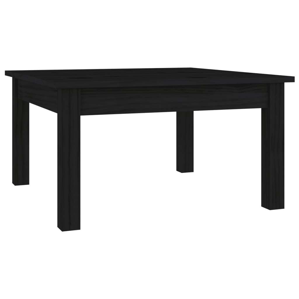 Tavolino da Salotto Nero 55x55x30 cm Legno Massello di Pino