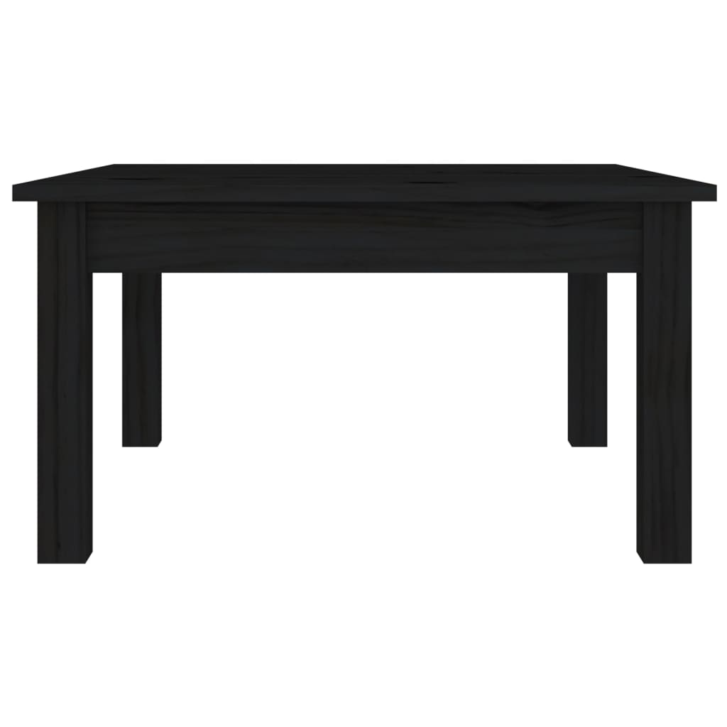 Tavolino da Salotto Nero 55x55x30 cm Legno Massello di Pino