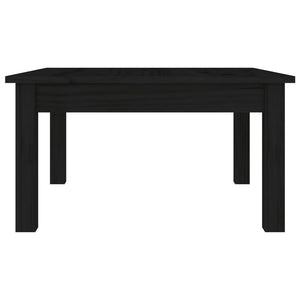 Tavolino da Salotto Nero 55x55x30 cm Legno Massello di Pino