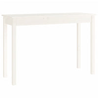 Tavolo Consolle Bianco 110x40x75 cm in Legno Massello di Pino cod mxl 15041