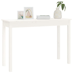 Tavolo Consolle Bianco 110x40x75 cm in Legno Massello di Pino cod mxl 15041