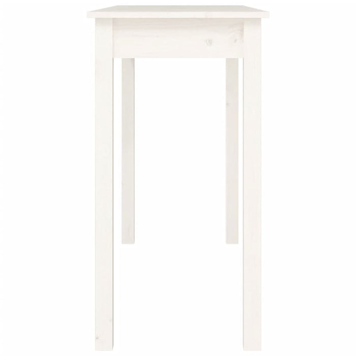 Tavolo Consolle Bianco 110x40x75 cm in Legno Massello di Pino cod mxl 15041