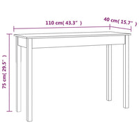 Tavolo Consolle Bianco 110x40x75 cm in Legno Massello di Pino cod mxl 15041