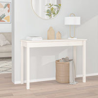 Tavolo Consolle Bianco 110x40x75 cm in Legno Massello di Pino cod mxl 15041