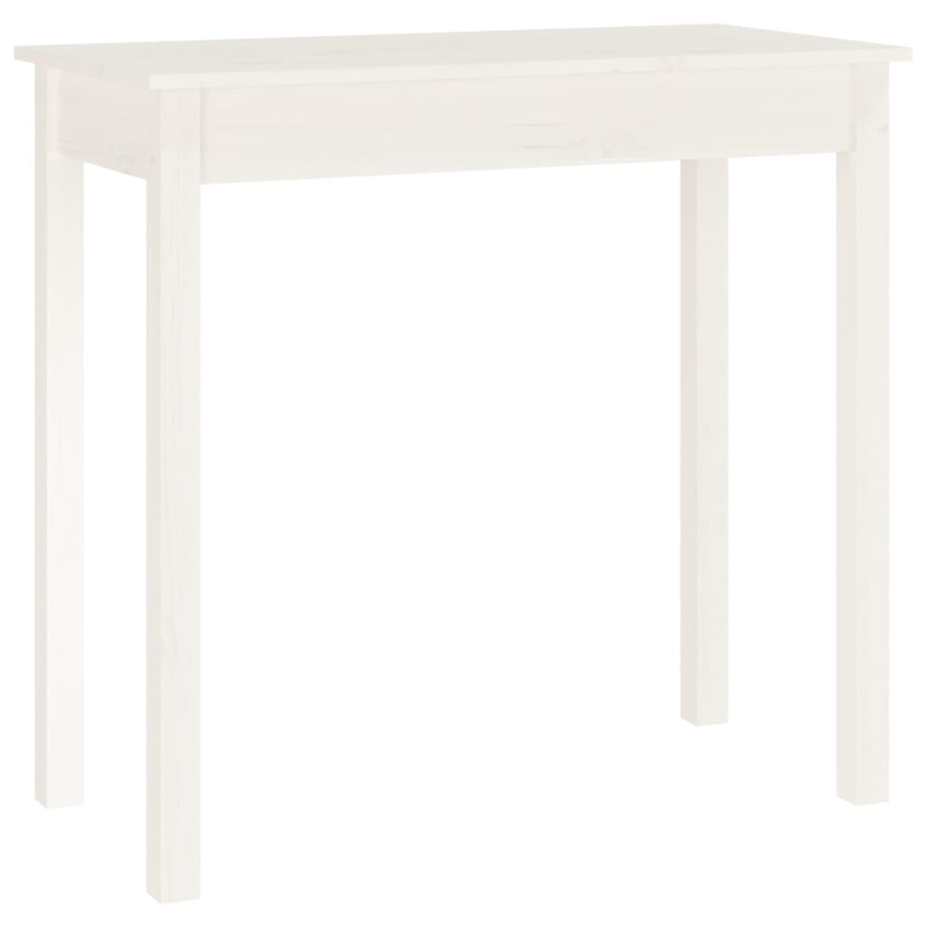 Tavolo Consolle Bianco 80x40x75 cm in Legno Massello di Pino