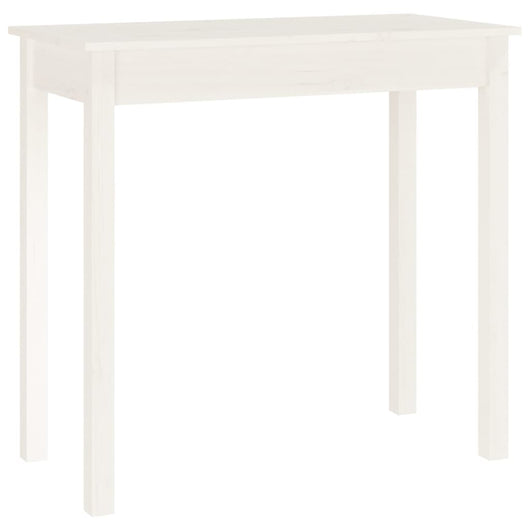 Tavolo Consolle Bianco 80x40x75 cm in Legno Massello di Pino