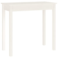 Tavolo Consolle Bianco 80x40x75 cm in Legno Massello di Pino 814245