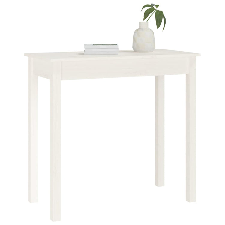 Tavolo Consolle Bianco 80x40x75 cm in Legno Massello di Pino