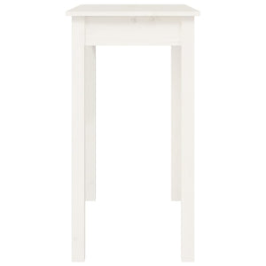 Tavolo Consolle Bianco 80x40x75 cm in Legno Massello di Pino