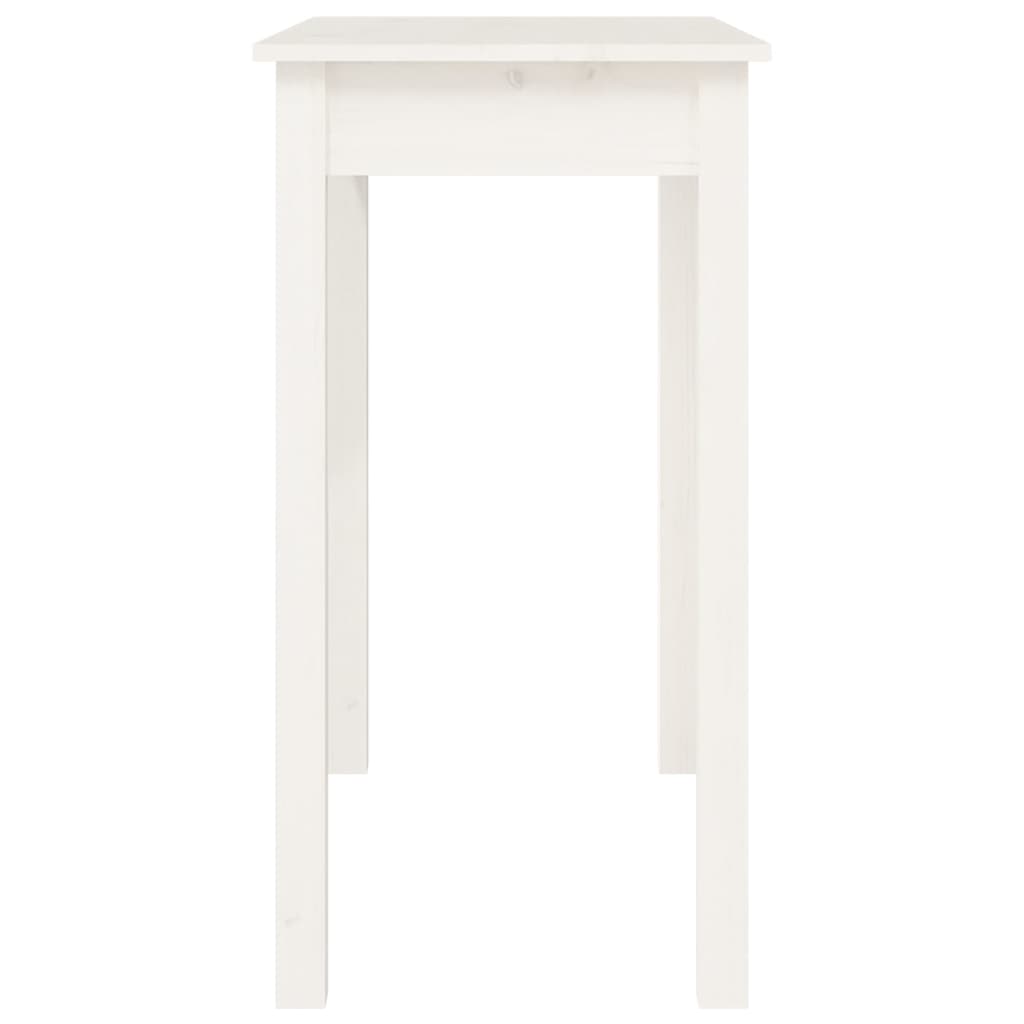 Tavolo Consolle Bianco 80x40x75 cm in Legno Massello di Pino 814245