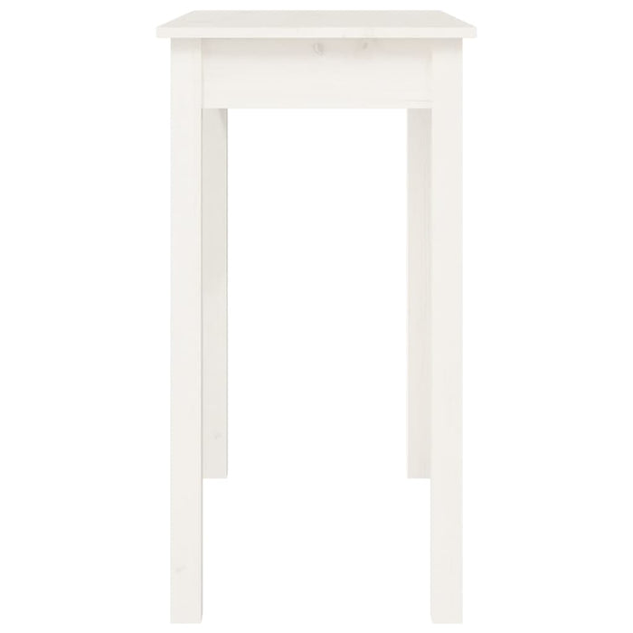 Tavolo Consolle Bianco 80x40x75 cm in Legno Massello di Pino 814245