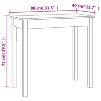 Tavolo Consolle Bianco 80x40x75 cm in Legno Massello di Pino 814245