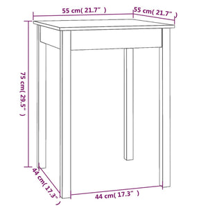 Tavolo da Pranzo 55x55x75 cm in Legno Massello di Pino 814254