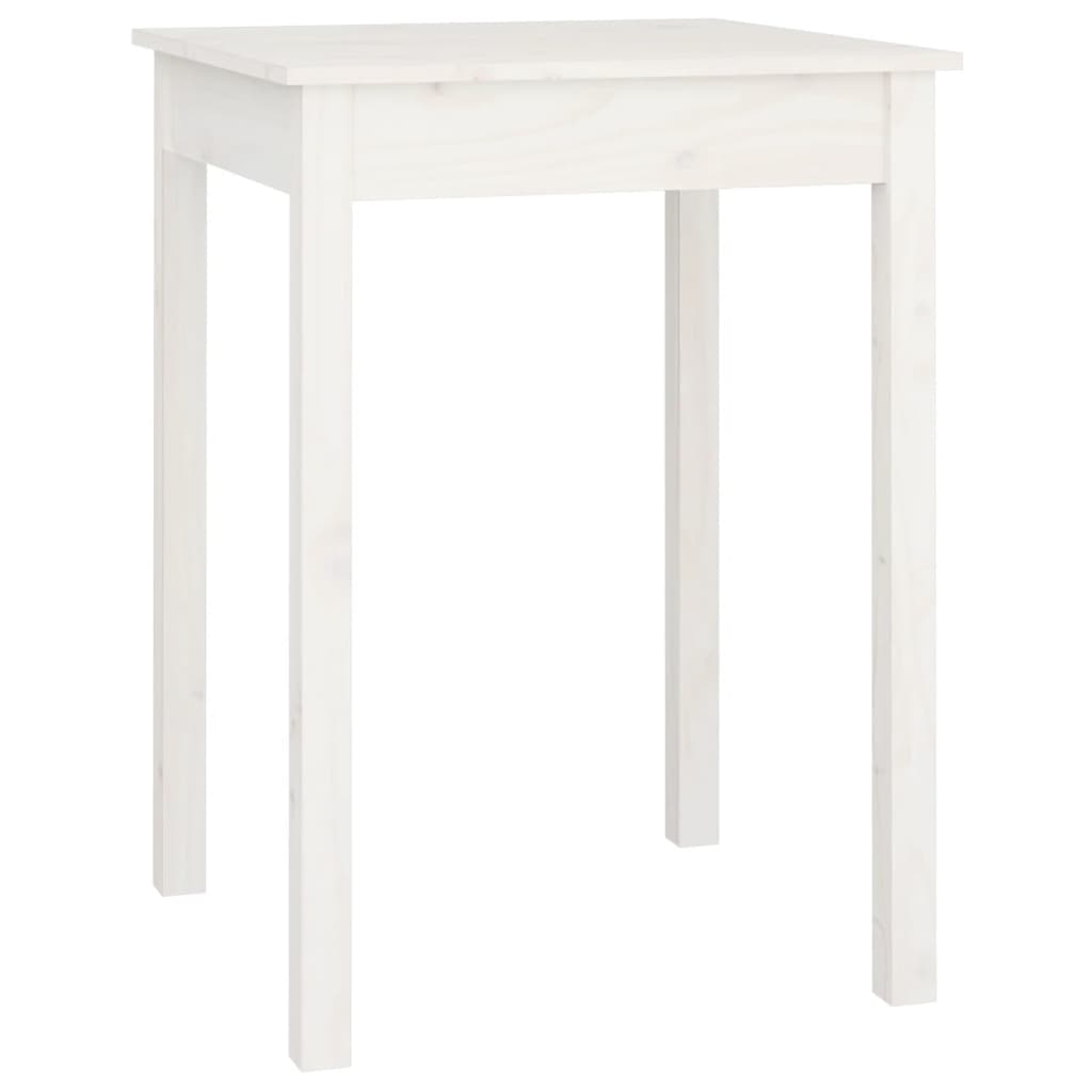 Tavolo da Pranzo Bianco 55x55x75 cm in Legno Massello di Pinocod mxl 78446