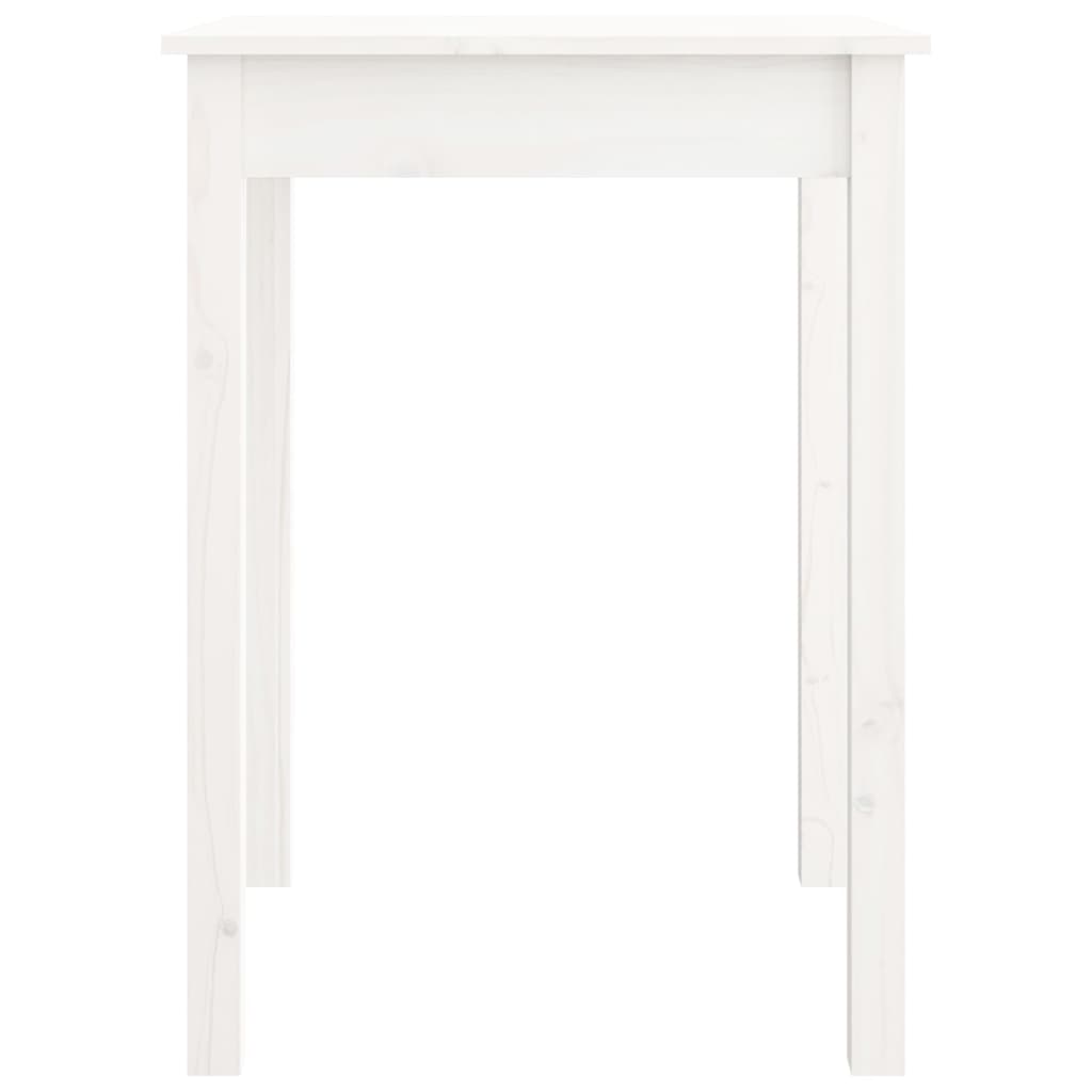 Tavolo da Pranzo Bianco 55x55x75 cm in Legno Massello di Pinocod mxl 78446