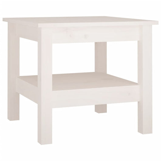 Tavolino da Salotto Bianco 45x45x40 cm Legno Massello di Pino cod mxl 11642