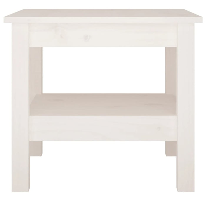 Tavolino da Salotto Bianco 45x45x40 cm Legno Massello di Pino cod mxl 11642