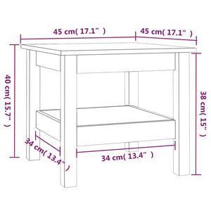 Tavolino da Salotto Grigio 45x45x40 cm Legno Massello di Pino