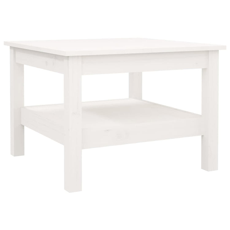 Tavolino da Salotto Bianco 55x55x40 cm Legno Massello di Pino