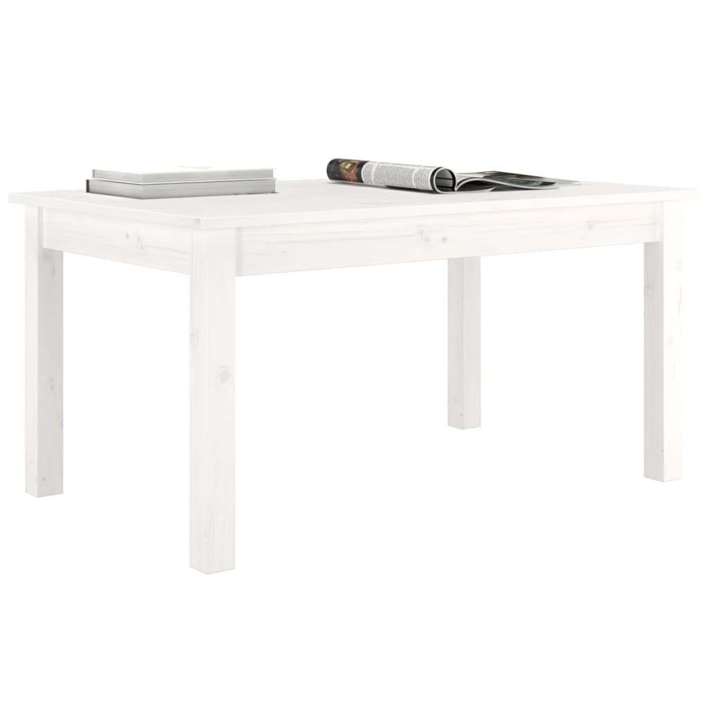 Tavolino da Salotto Bianco 80x50x40 cm Legno Massello di Pino cod mxl 21125