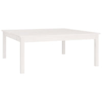 Tavolino da Salotto Bianco 100x100x40 cm Legno Massello di Pino 814290