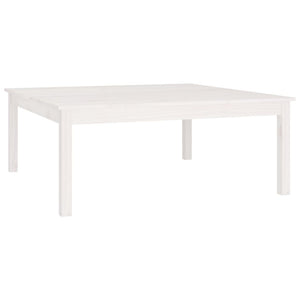 Tavolino da Salotto Bianco 100x100x40 cm Legno Massello di Pino 814290