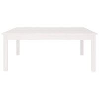 Tavolino da Salotto Bianco 100x100x40 cm Legno Massello di Pino 814290