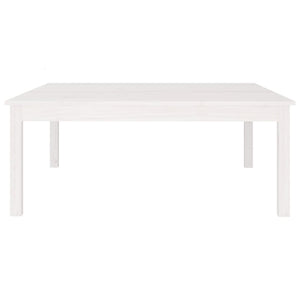 Tavolino da Salotto Bianco 100x100x40 cm Legno Massello di Pino 814290