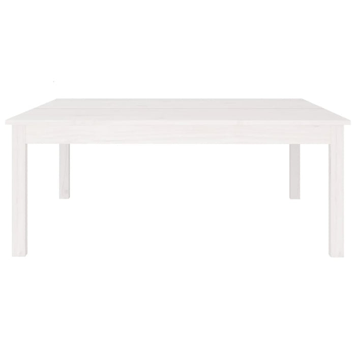 Tavolino da Salotto Bianco 100x100x40 cm Legno Massello di Pino 814290