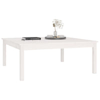 Tavolino da Salotto Bianco 100x100x40 cm Legno Massello di Pino 814290