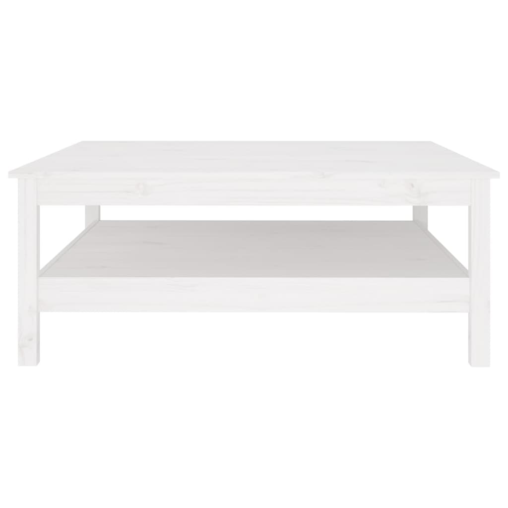 Tavolino da Salotto Bianco 100x100x40 cm Legno Massello di Pino cod mxl 9232