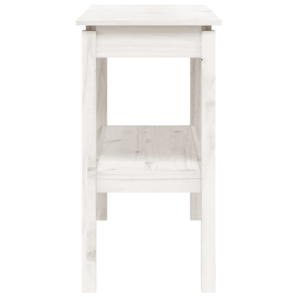 Tavolo Consolle Bianco 110x40x75 cm in Legno Massello di Pino 814300