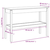 Tavolo Consolle Miele 110x40x75 cm in Legno Massello di Pino cod mxl 26443