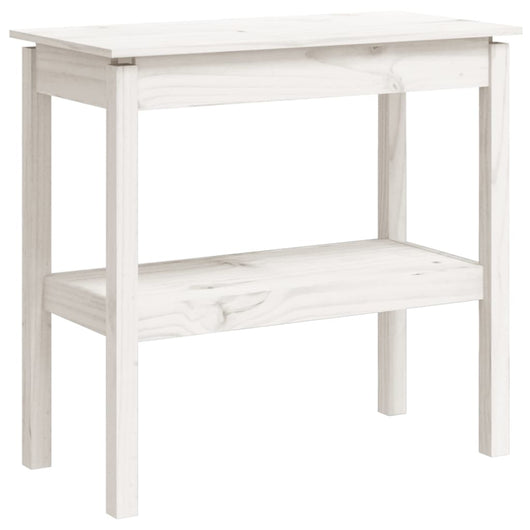 Tavolo Consolle Bianco 80x40x75 cm in Legno Massello di Pino cod mxl 29834