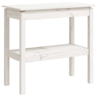 Tavolo Consolle Bianco 80x40x75 cm in Legno Massello di Pino 814305