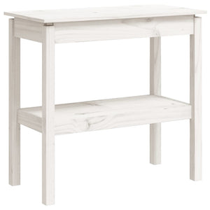 Tavolo Consolle Bianco 80x40x75 cm in Legno Massello di Pino 814305