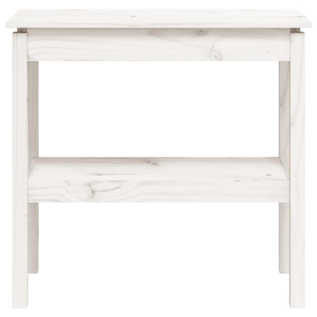 Tavolo Consolle Bianco 80x40x75 cm in Legno Massello di Pino 814305