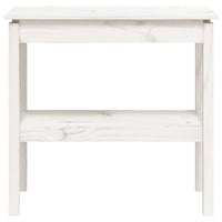 Tavolo Consolle Bianco 80x40x75 cm in Legno Massello di Pino 814305