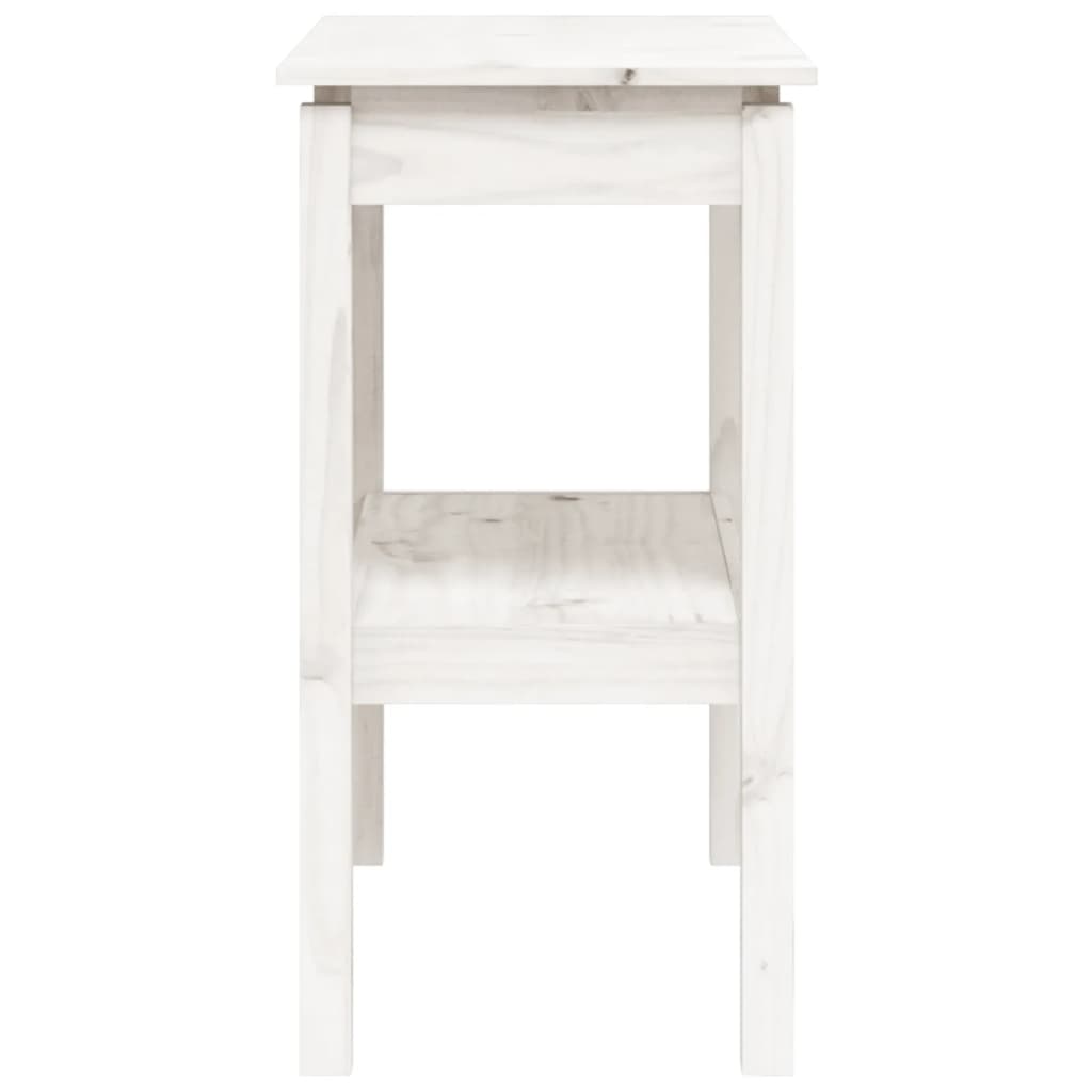 Tavolo Consolle Bianco 80x40x75 cm in Legno Massello di Pino 814305