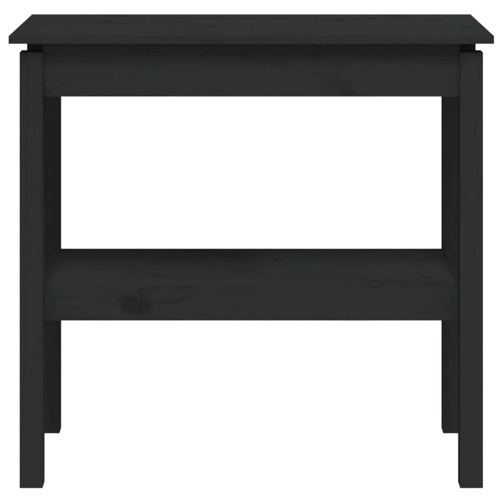 Tavolo Consolle Nero 80x40x75 cm in Legno Massello di Pino 814308