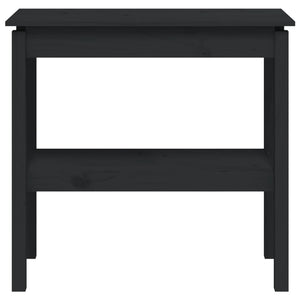 Tavolo Consolle Nero 80x40x75 cm in Legno Massello di Pino 814308