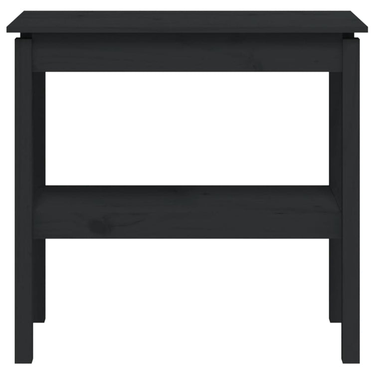 Tavolo Consolle Nero 80x40x75 cm in Legno Massello di Pino 814308