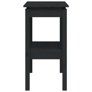 Tavolo Consolle Nero 80x40x75 cm in Legno Massello di Pino 814308