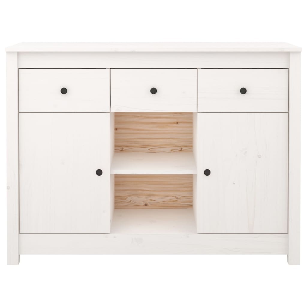 Credenza Bianca 100x35x74,5 cm in Legno Massello di Pino cod mxl 13672